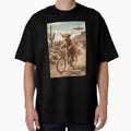 Highland Cow Riding Bike Wild West Western UFO Animal Lover by dian-rody-crest