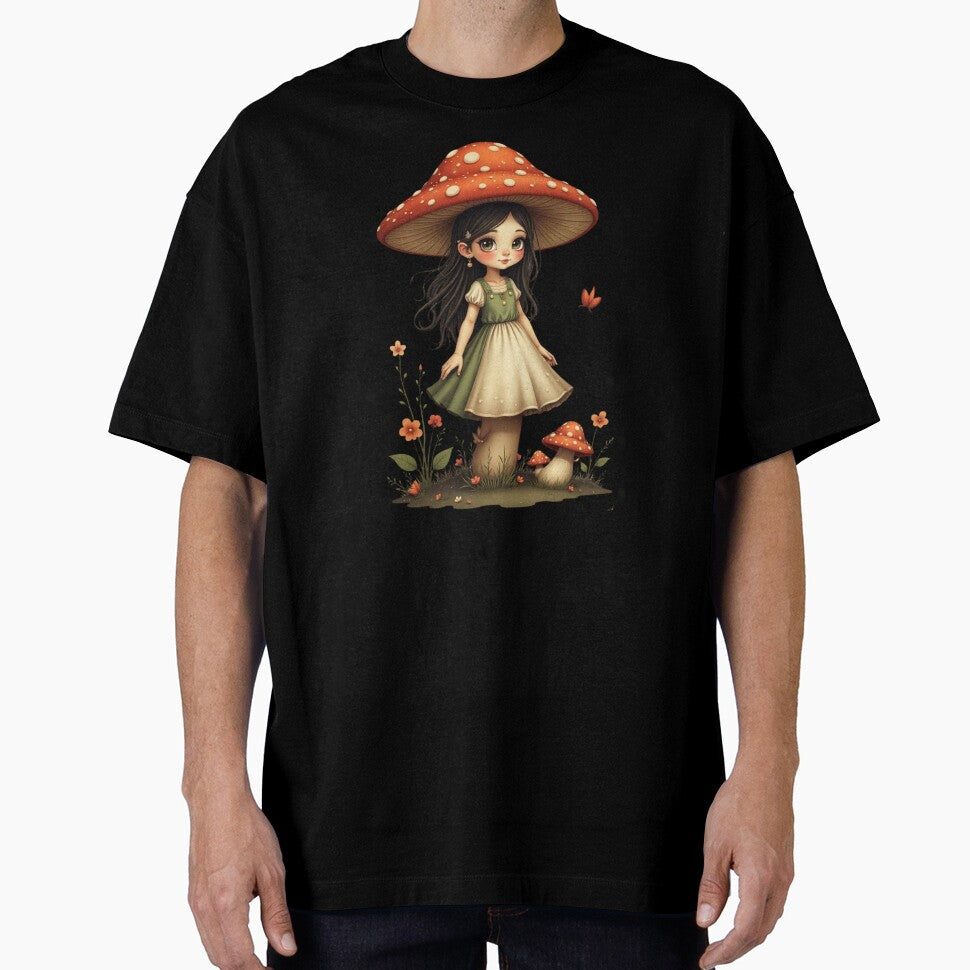 mushroom girl in a harsh world classic tshirt by anandsiva2703