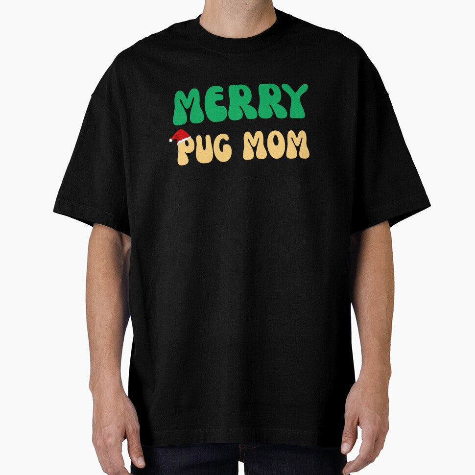 Retro Merry Pug Mom Christmas Puppy Dog Gift by mumchaosdesigns