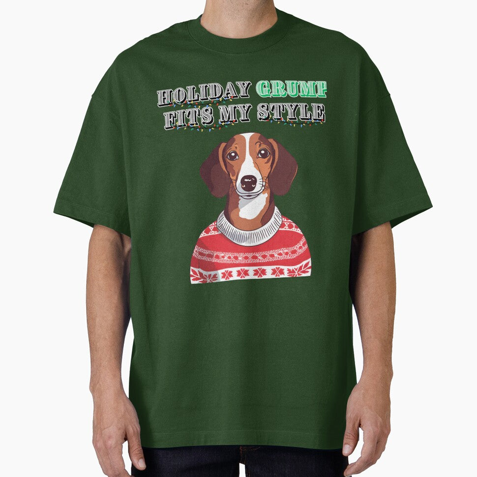 Holiday Grump Dachshund with Christmas Sweater by Vestina88