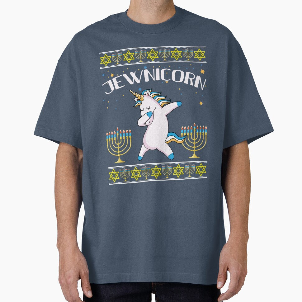 Jewnicorn Jewish Unicorn Hanukkah Gift Deck  Ugly Christmas Sweater by maindeals