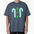 Turquoise Candy Canes & Green Snowflakes Pattern by rainestore