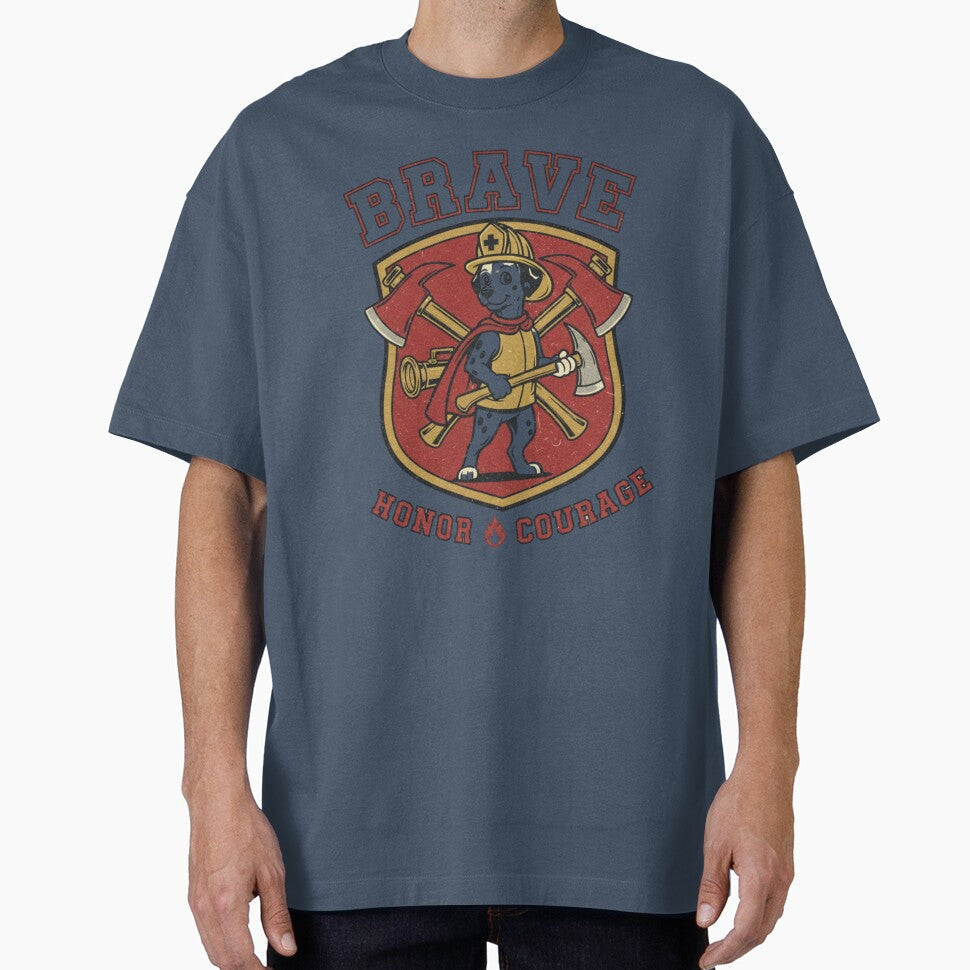 Retro Collegiate Firefighter classic tshirt by anandsiva2703