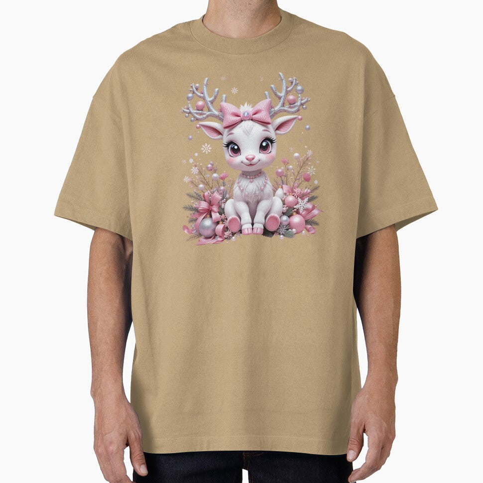 Magical Pink Reindeer Charm – Whimsical Holiday Cutie in Festive Pastel Style by PixelVibe782
