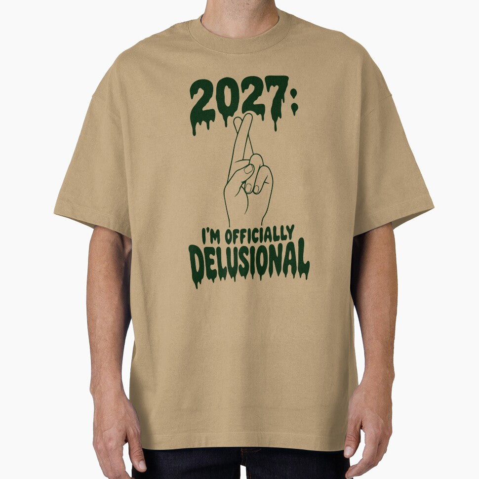 Green 2027: I'm Officially Delusional — Edgy Gothic New Year Art by MalisoStickers
