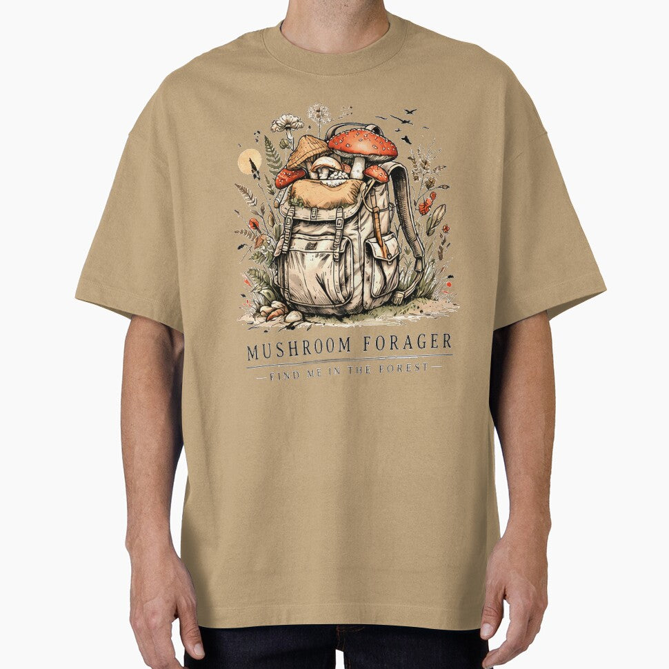 Minimalist Mushroom Forager Shirt – Forest Aesthetic Nature Design by FunForgeStudio