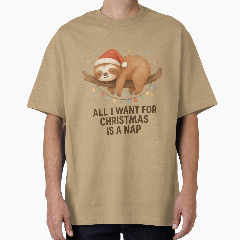 All I Want for Christmas Is a Nap – Cute Sloth Holiday Design by Ombrya
