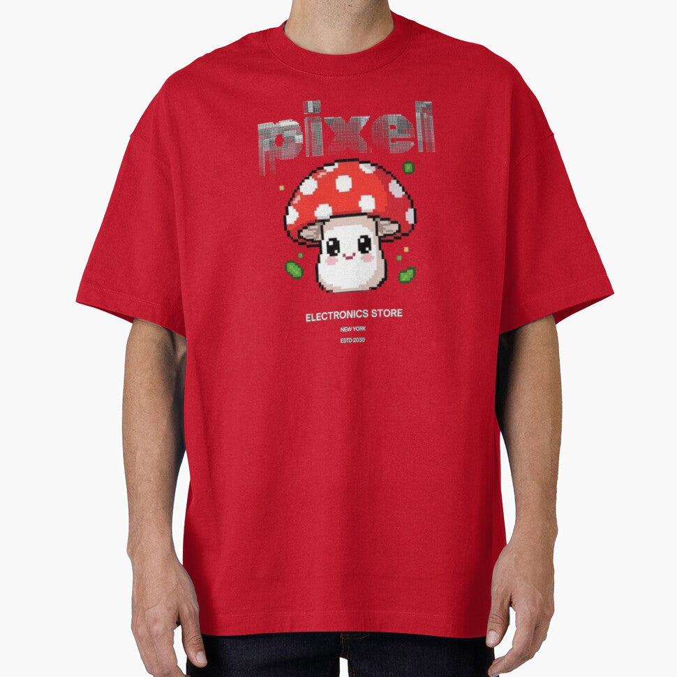 Cute Pixel Art Mushroom – Kawaii Retro Pixel Design for Stickers & T-Shirts by jeamsarts