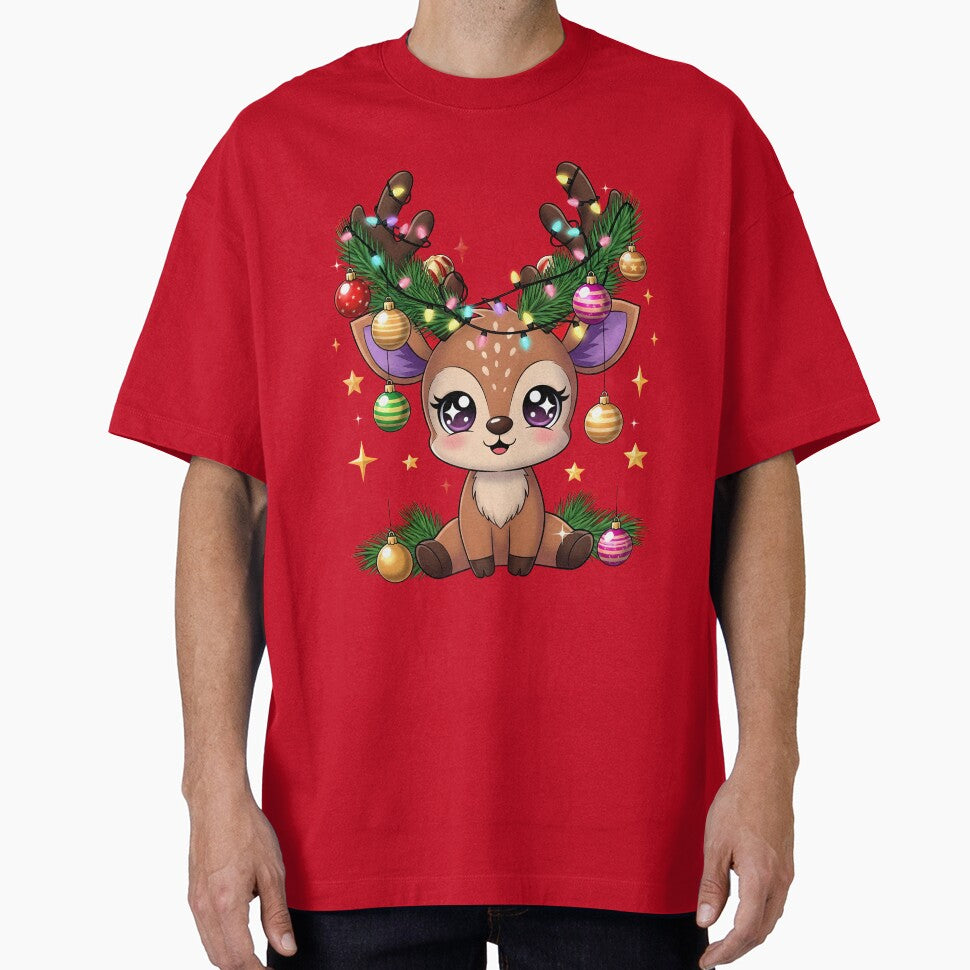 Cute Christmas Reindeer with Ornaments and Lights by Lydatrend Fashion
