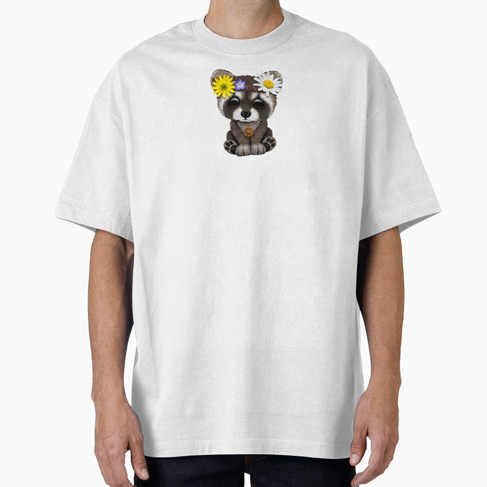 Cute Baby Raccoon Hippie by JeffBartels