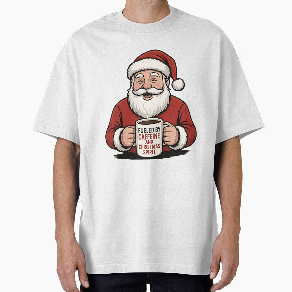 Fueled by Caffeine and Christmas Spirit Santa Mug Design by ShirtHatch