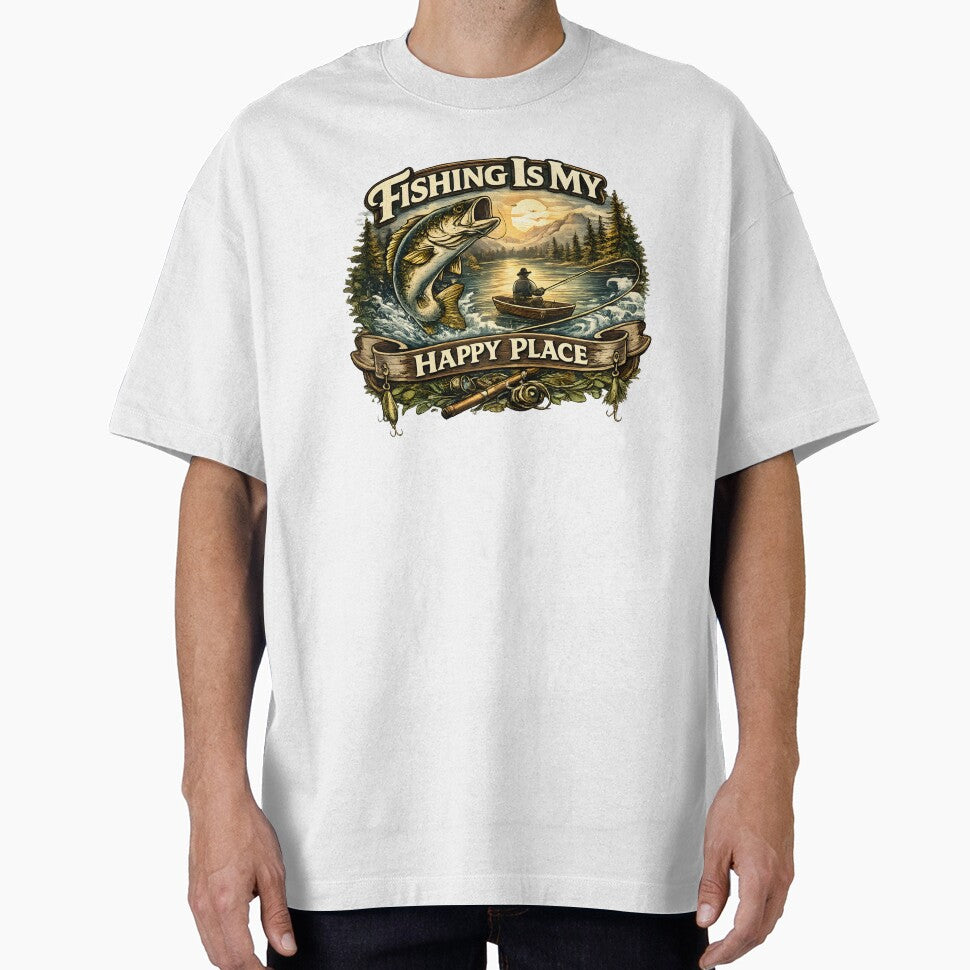 Fishing Is My Happy Place – Peaceful Fishing Nature Design by SVALANART