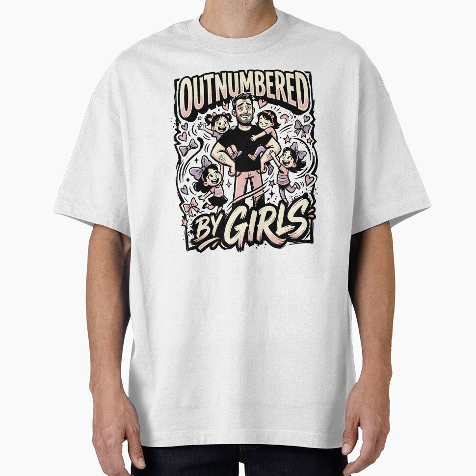 Outnumbered By Girls Funny Fatherhood Humor Retro Dad Life Design by get55shirt