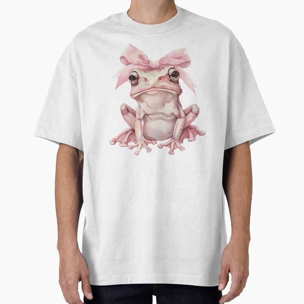 Cute Coquette Frog with Pink Bow – Soft Pastel Aesthetic for Frog Lovers by ChibiNekoSpace