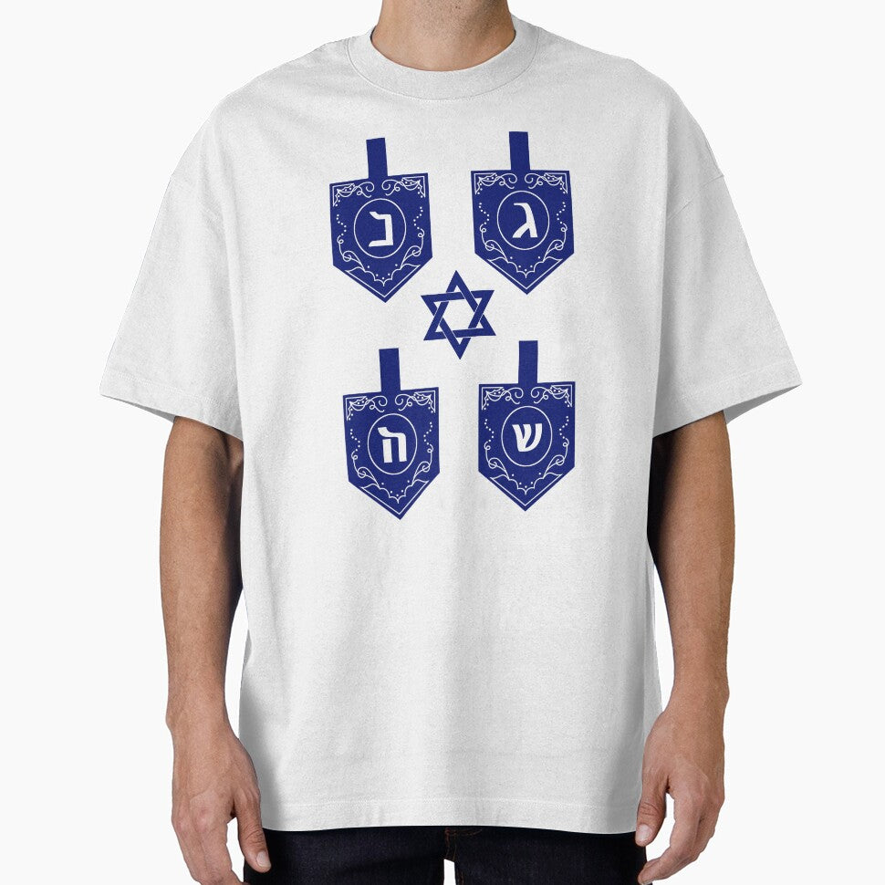 Elegant Dreidels - Classic Hanukkah - Blue on White by marieofroumania