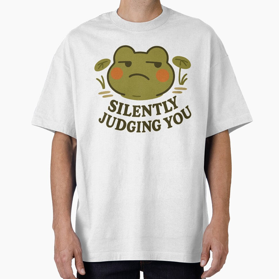 Silently Judging You Frog | Cute Grumpy Frog Meme Aesthetic by Florarts