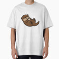Cute Otter Floating with Coffee Kawaii Embroidery Patch by ColorSplash123