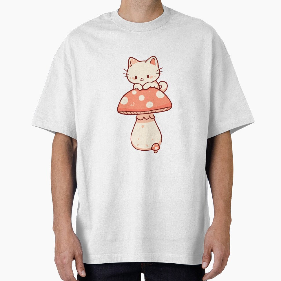 Cat on mushroom cute by GlobalDesigns-