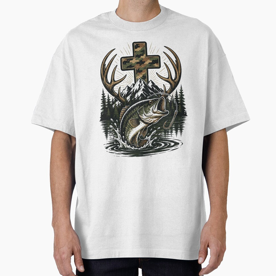 Jesus Christian Hunting Fishing Faith Outdoor by roni-harbor