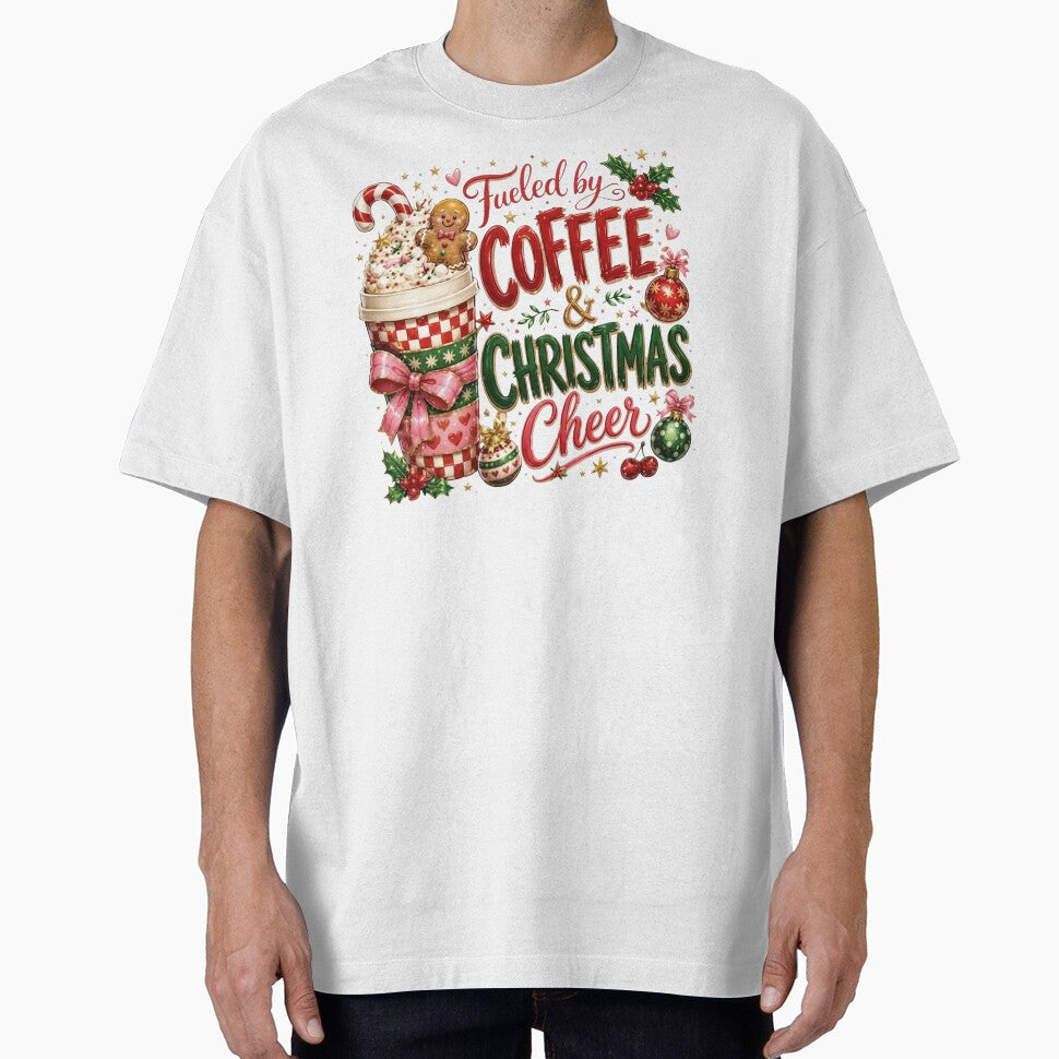 Fueled by COFFEE & CHRISTMAS Cheer - Festive Gingerbread Latte Design by CreativeNest Prints