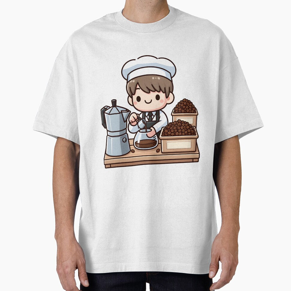 Kawaii Barista With A Coffee Pot Hat by CanvasCutie
