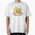 Sleepy Frog on Moon Cute Kawaii Sleeping Frog Pajama Aesthetic by Lilypad Shop