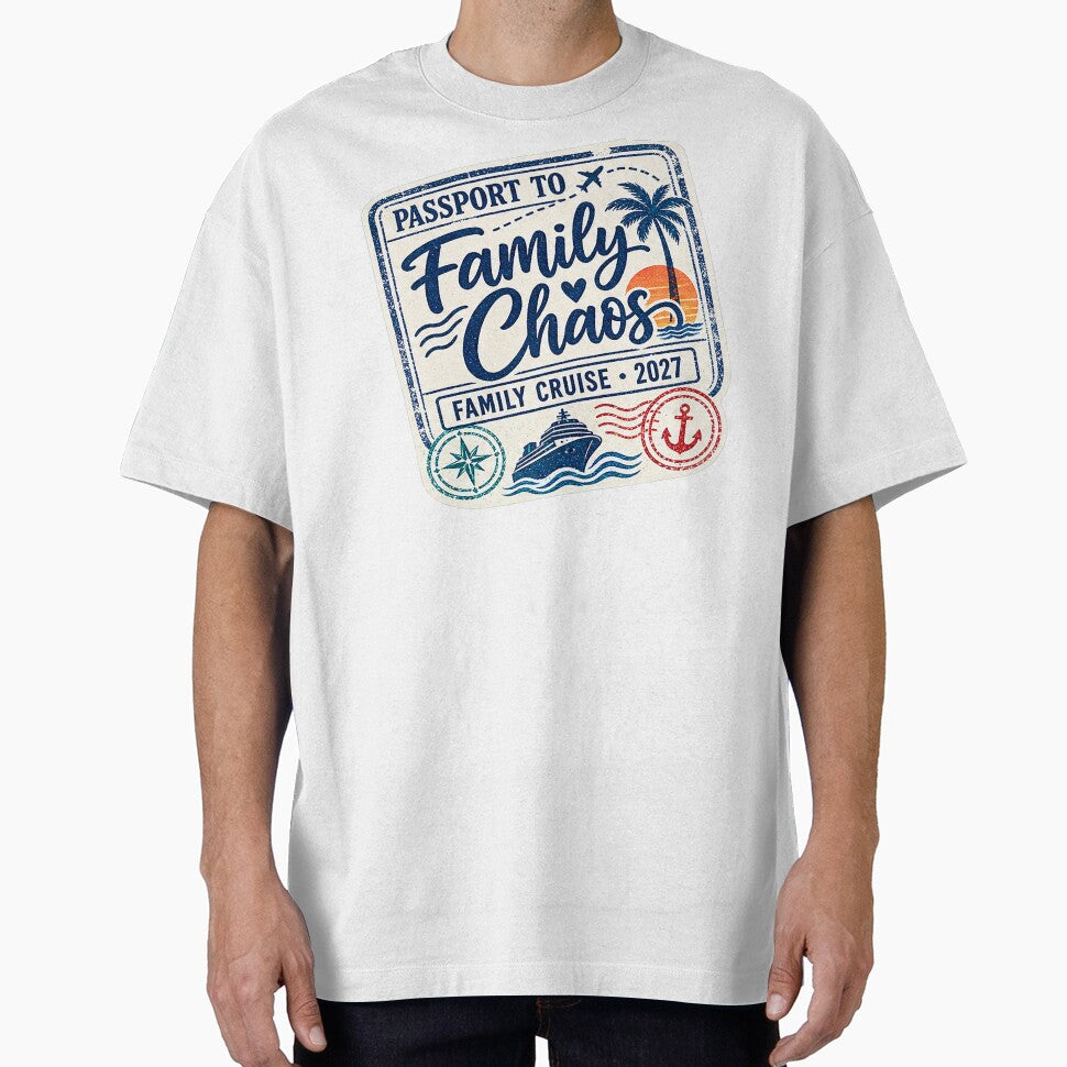 TRAVEL COLLECTION - FAMILY CRUISE - PASSPORT - IMMIGRATION STAMP - HOTEL STICKER TAG • 2027 - FAMILY CHAOS CRUISE by WheelieGdArt