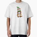 Festive Otter Dressed as an Elf – Holiday Cheer Artwork by Otterly Cute