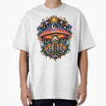 Cosmic Mushroom – Psychedelic Celestial Moon and Space Art by Origamoart
