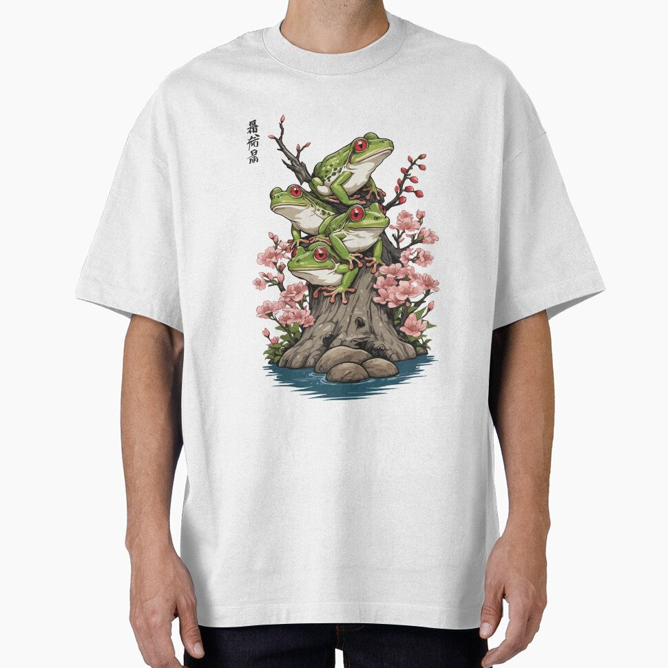 Japan Frog Streetwear Aesthetic Vintage Design by LuminOrb