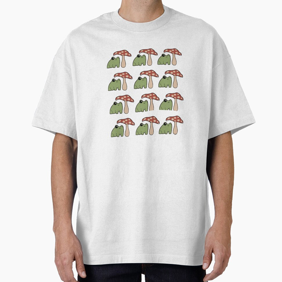 Frog and Mushroom Pattern- Transparent Background by PricklyPoppy
