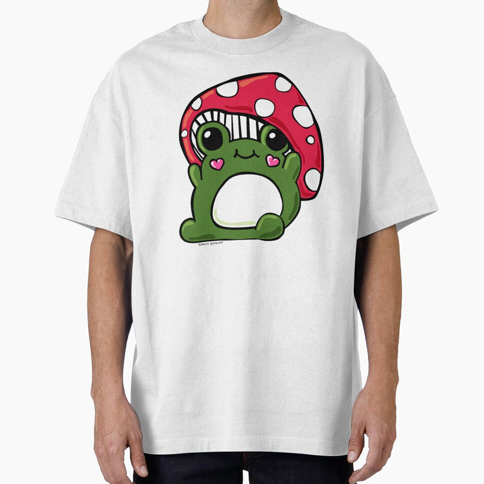 Kawaii Mushroom Frog – Cute Cottagecore Forest Friend by KatelynMitalski