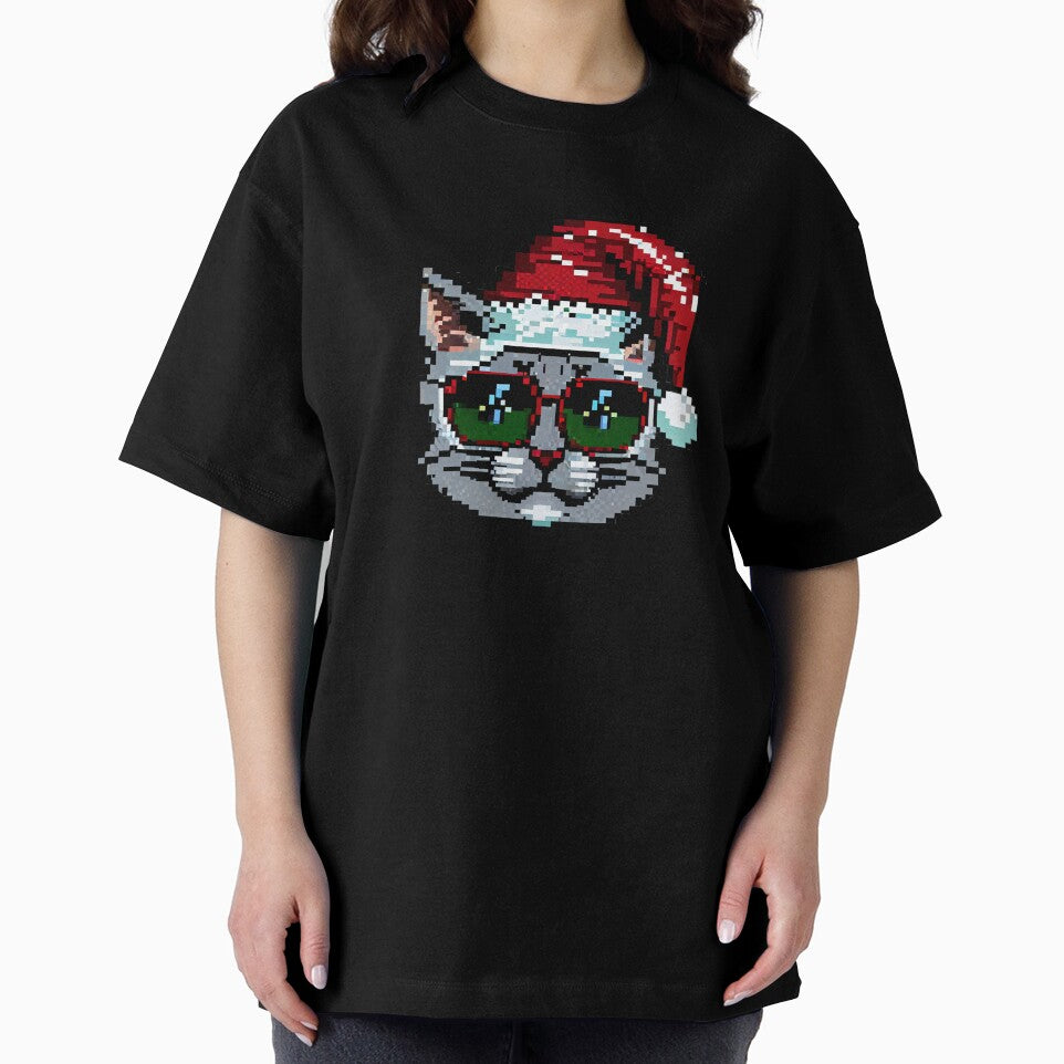 Cute cat with christmas hat. by Pixelarium