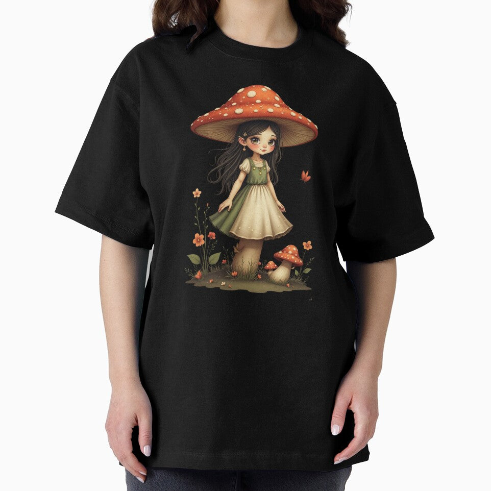 mushroom girl in a harsh world classic tshirt by anandsiva2703