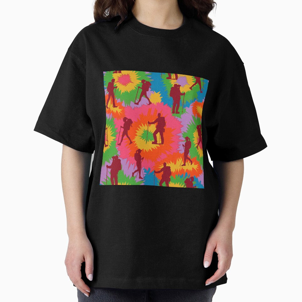 Hiking Colorful Tie Dye Vector Sport Pattern by VickyCloset