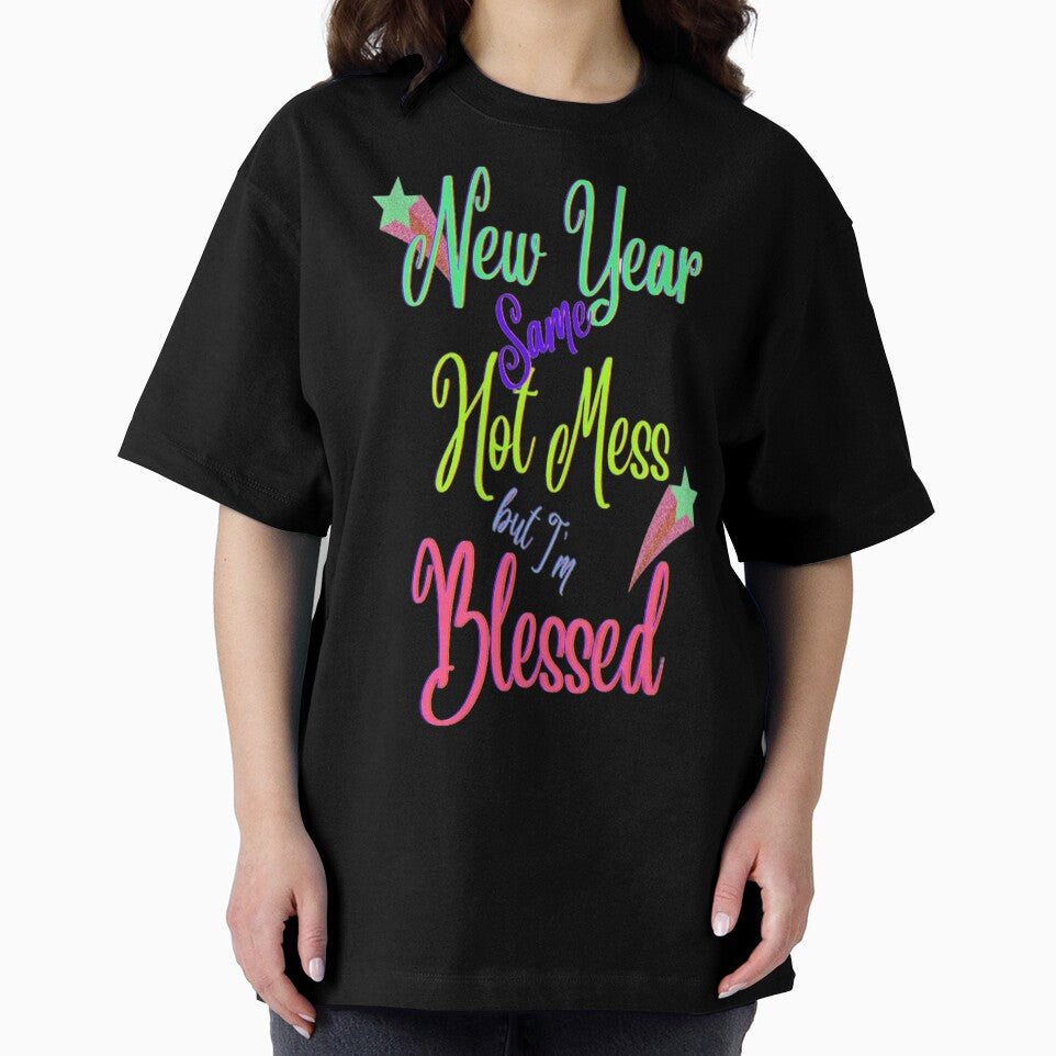 New Year Same Hot Mess But Blessed Lettering Design, 2,Howdy New Year,New Years Celebration, New Years Eve Countdown by Adri Barnard