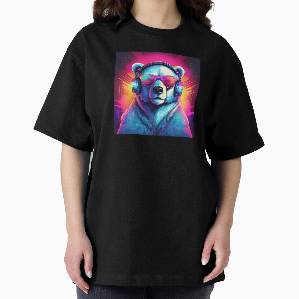 Polar Bear in Headphones and Shades Synthwave by Boxing Kangaroo Retail Company