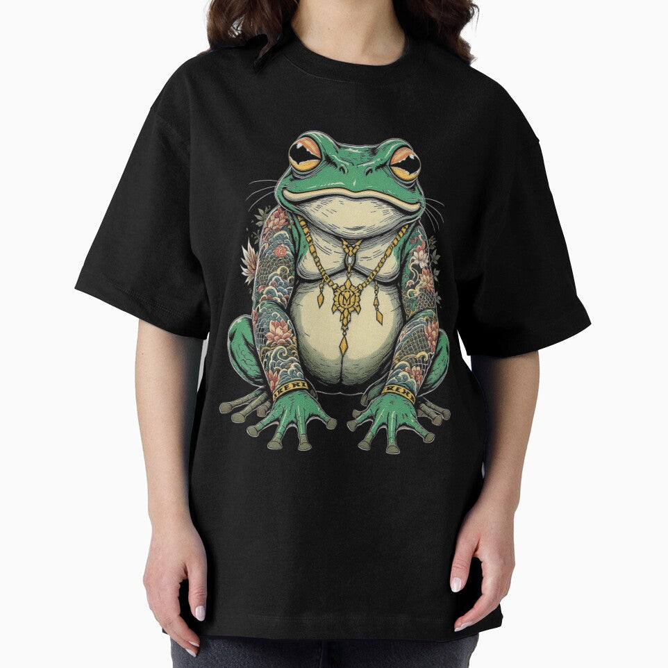 Frog Yakuza Tattoo Illustration | Japanese Irezumi Frog Gangster Art | Dark Vector Design by ColorSplash123