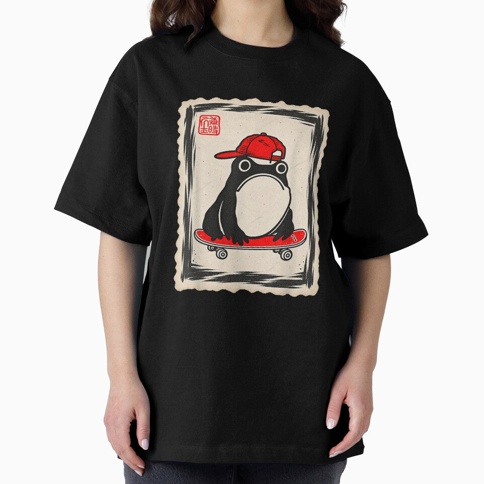 Grumpy Frog Skateboard Japanese Streetwear Aesthetic Vintage by mari-kayden