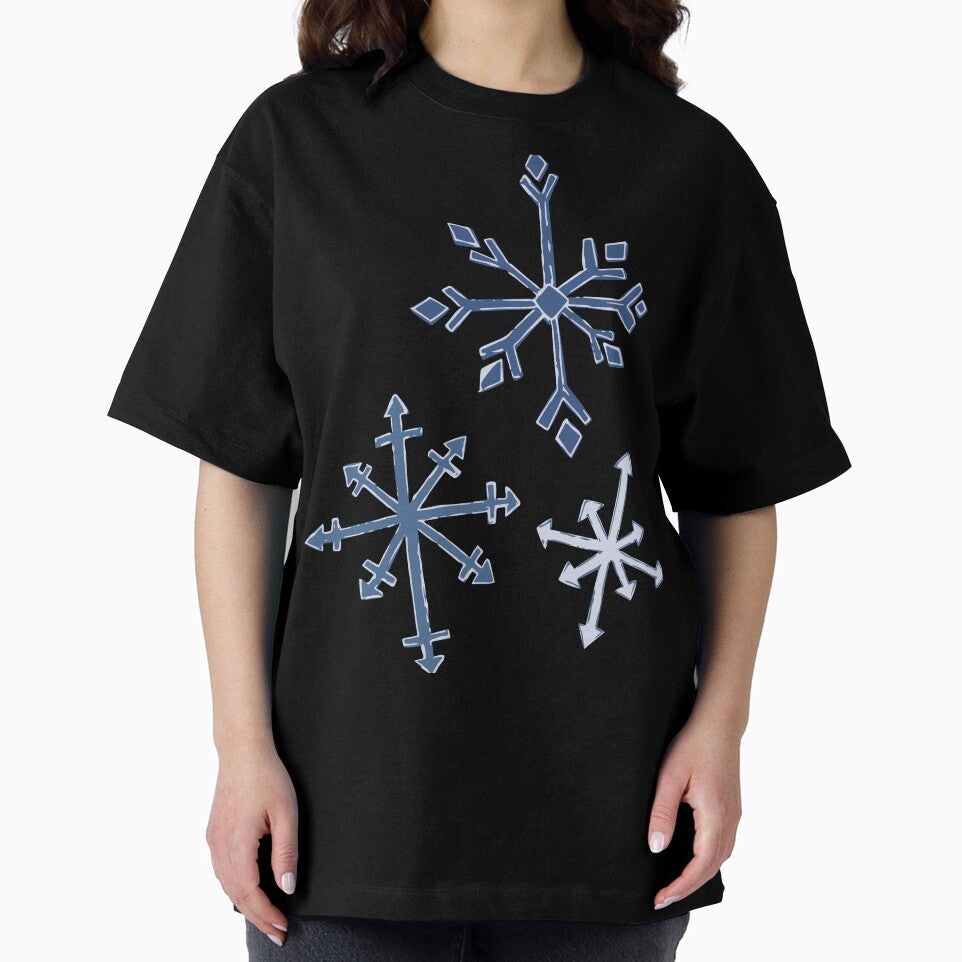 Trio of Large Blue Snowflakes, Winter Illustration by AngelDawnDesign