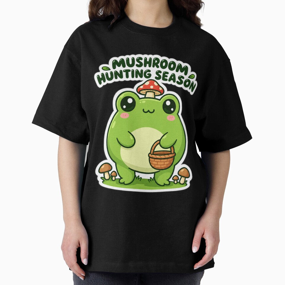 Cute Mushroom Forager Frog With Basket by PixelNest40