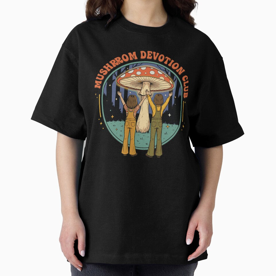 Funny Retro Mushroom Devotion Club Shirt – Vintage Dark Fungi Art by Identity Club Co