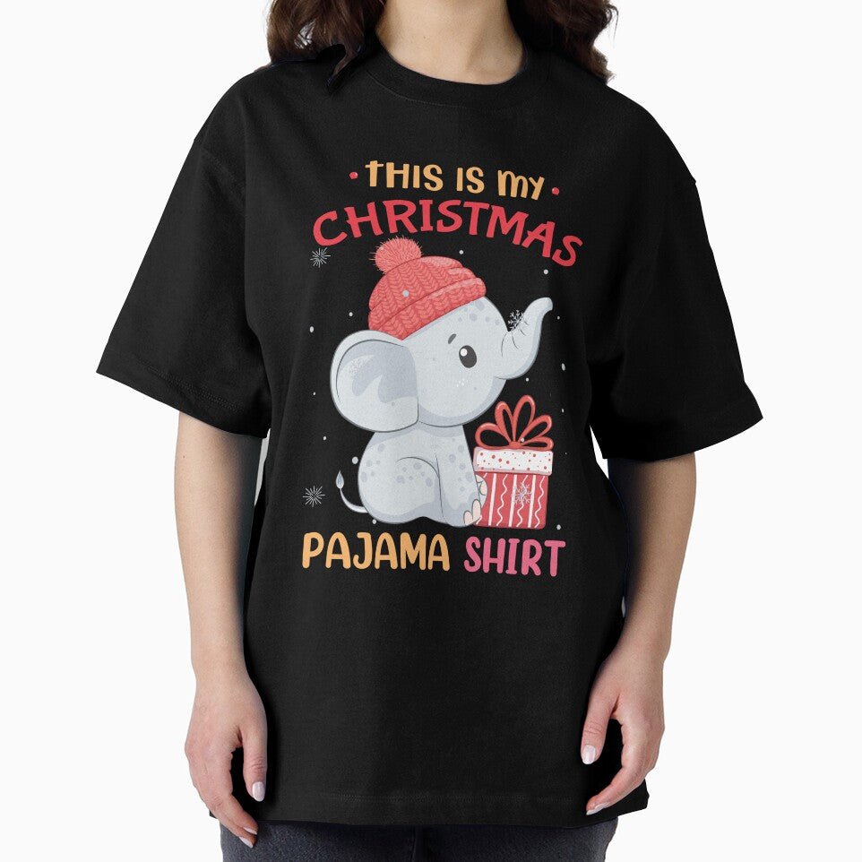 This Is My Christmas Pajama Shirt Baby Elephant Hat Xmas by Echo Dusk