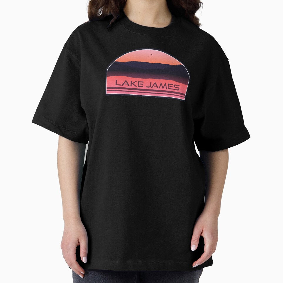 Lake James North Carolina Red Sunrise by Esskay Designs