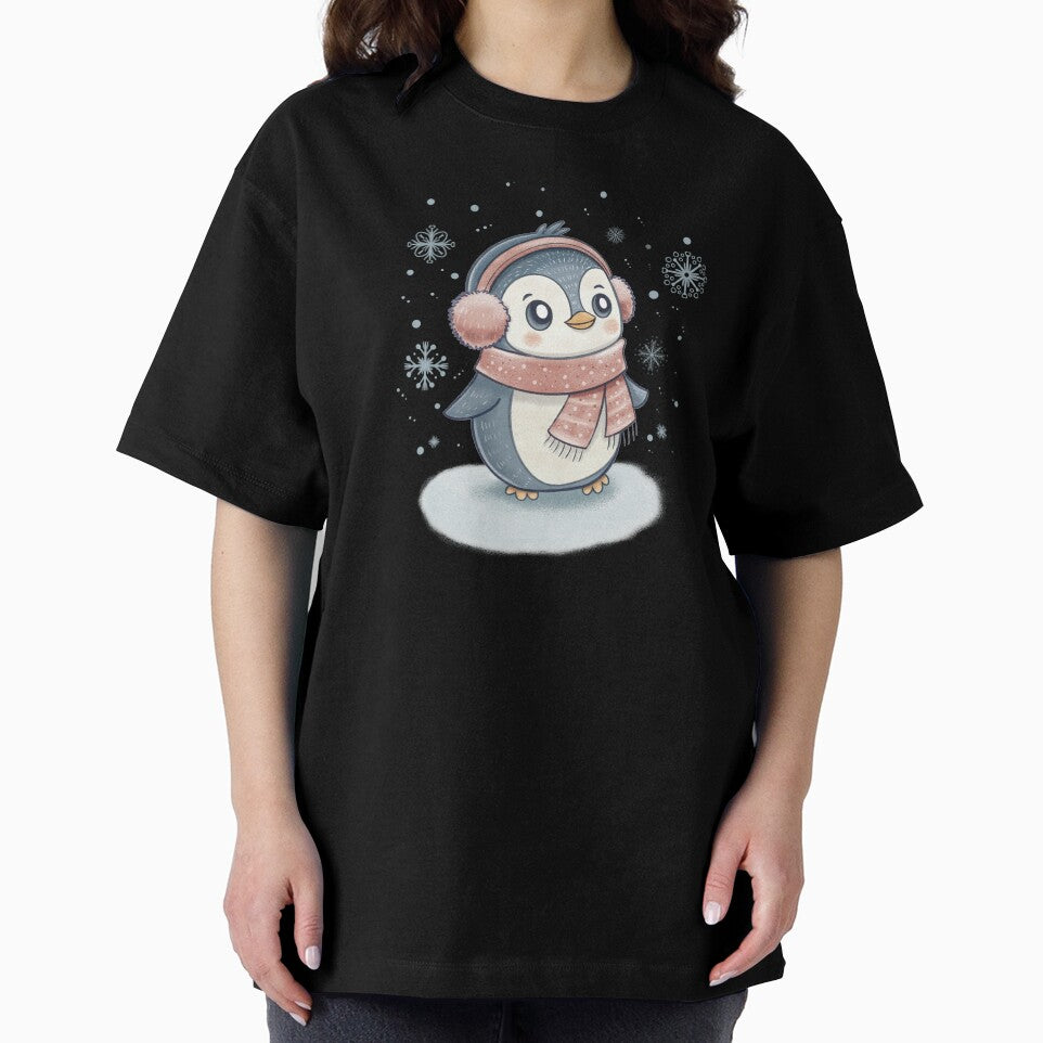 Cute Kawaii Christmas Penguin | Cozy Winter Scarf & Earmuffs by Xatutik.art