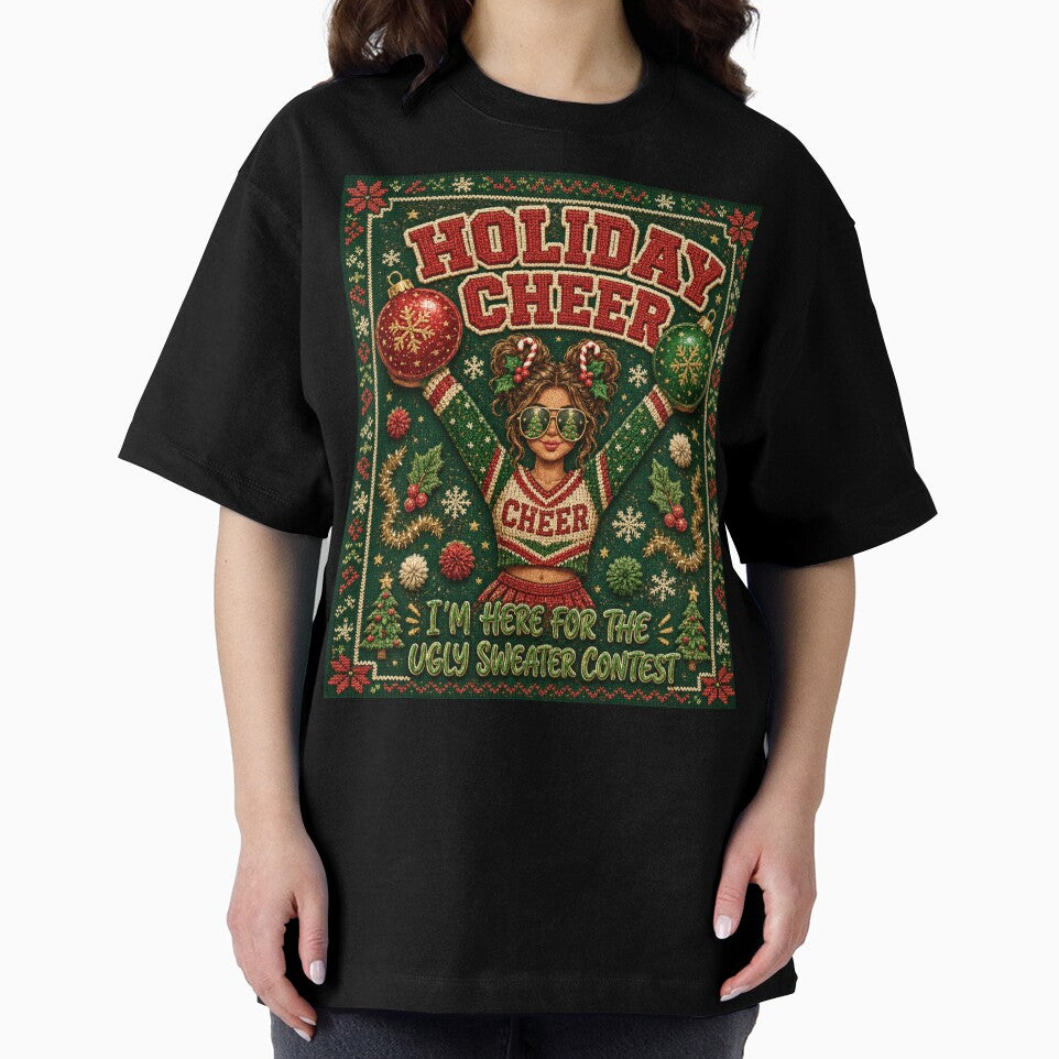 Holiday Cheer Ugly Christmas Sweater Party Cheerleader Design by NADIASHOP86