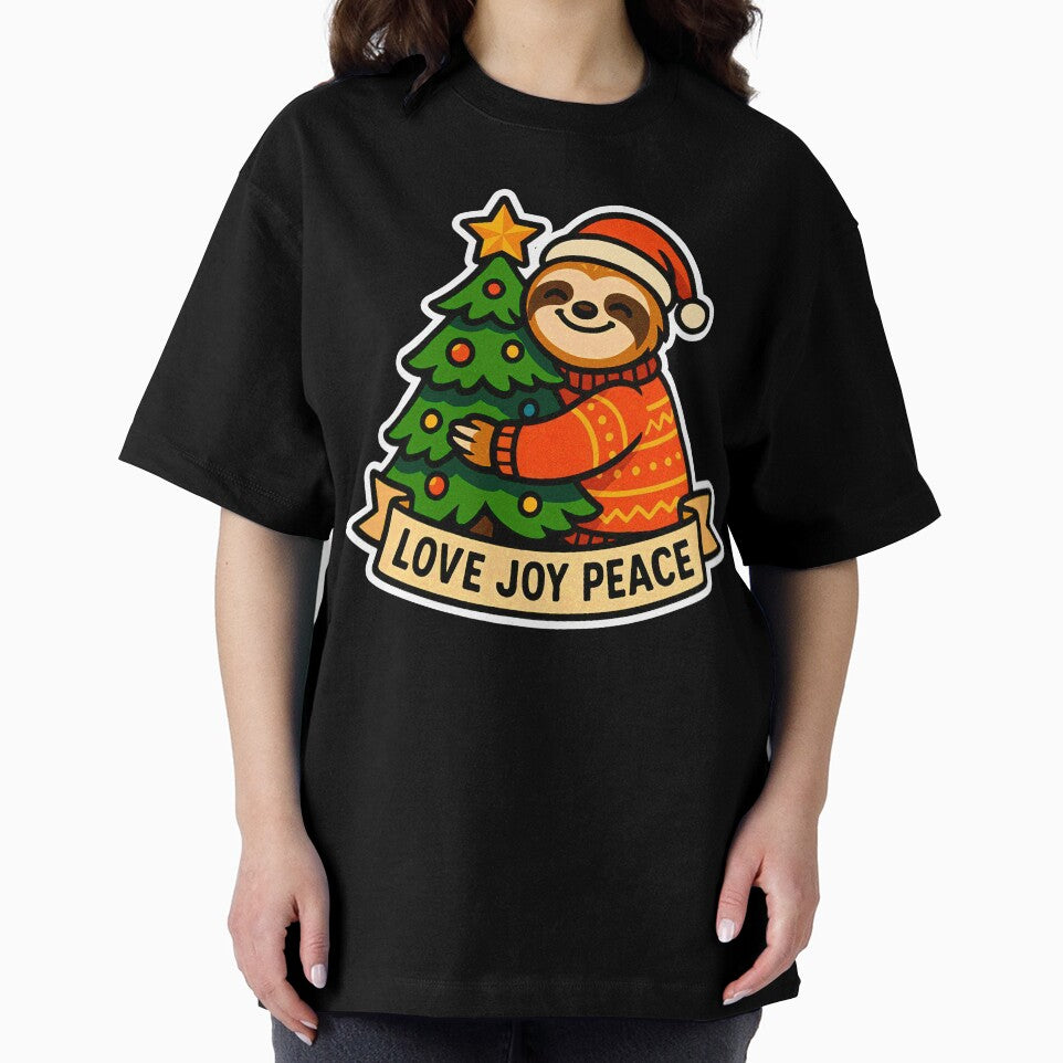 Love Joy Peace Sloth Christmas Tree by plushism