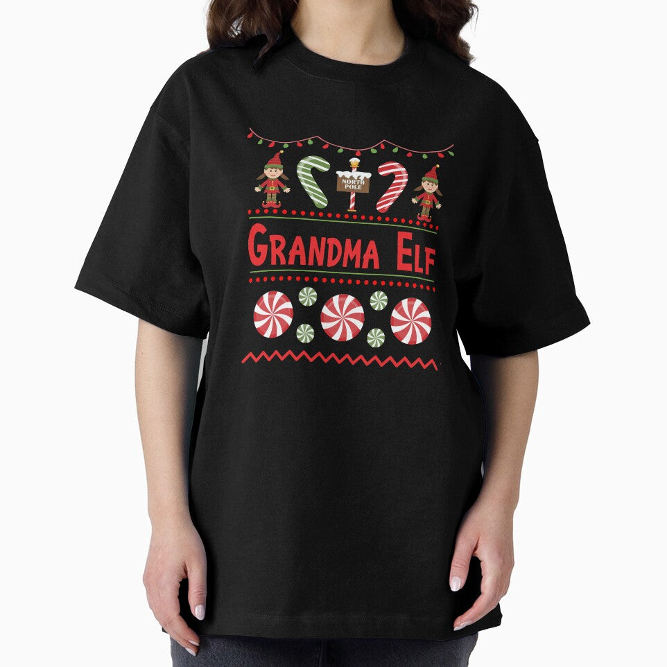 Grandma Elf Ugly Sweater Christmas Elf Design by SpiritWestDesig