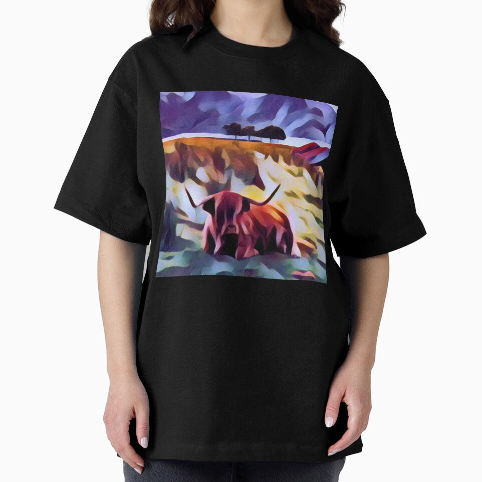 Abstract Highland Cow Artwork by FarmsteadAcers