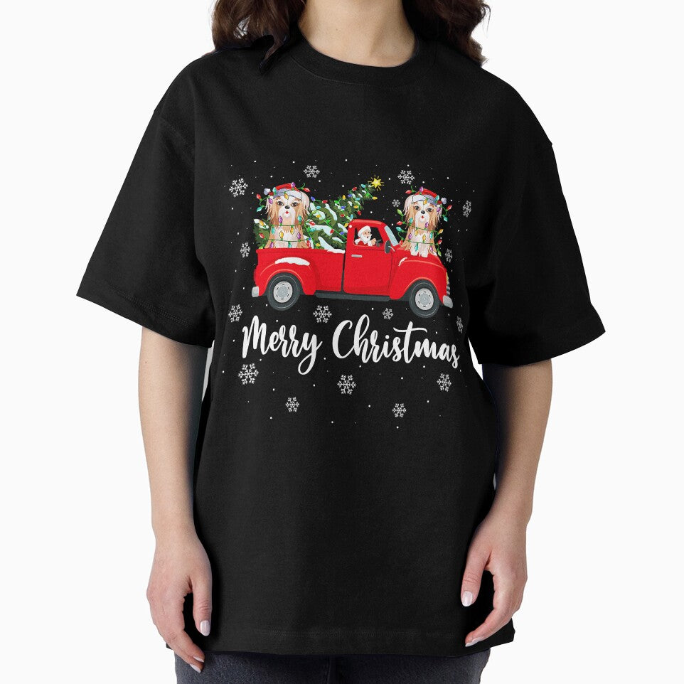 Santa Riding Christmas Tree Truck Shih by frank3826